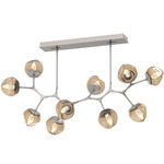 Luna Modern Branch Chandelier - Beige Silver / Bronze Geo
