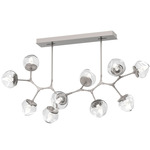 Luna Modern Branch Chandelier - Beige Silver / Clear Geo