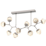 Luna Modern Branch Chandelier - Beige Silver / Amber Zircon