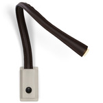 Flexiled Wall Reading Light - Satin Nickel / Dark Brown Leather