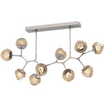 Luna Modern Branch Chandelier - Beige Silver / Bronze Zircon