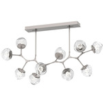 Luna Modern Branch Chandelier - Beige Silver / Clear Zircon