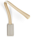 Flexiled Wall Reading Light - Satin Nickel / Ivory Leather