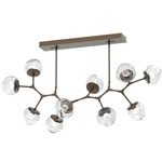 Luna Modern Branch Chandelier - Flat Bronze / Clear Floret