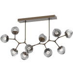 Luna Modern Branch Chandelier - Flat Bronze / Smoke Floret