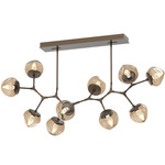 Luna Modern Branch Chandelier - Flat Bronze / Bronze Geo