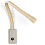 Flexiled Wall Reading Light - Satin Nickel / Ivory Leather