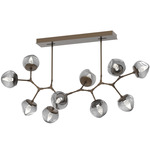 Luna Modern Branch Chandelier - Flat Bronze / Smoke Geo