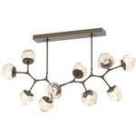Luna Modern Branch Chandelier - Flat Bronze / Amber Zircon