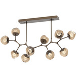 Luna Modern Branch Chandelier - Flat Bronze / Bronze Zircon