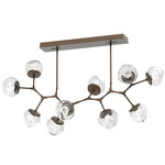 Luna Modern Branch Chandelier - Flat Bronze / Clear Zircon