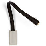 Flexiled Wall Reading Light - Satin Nickel / Black Leather