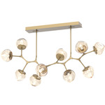 Luna Modern Branch Chandelier - Gilded Brass / Amber Geo