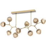 Luna Modern Branch Chandelier - Gilded Brass / Bronze Zircon