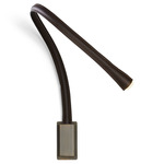 Flexiled Wall Reading Light - Satin Bronze / Dark Brown Leather