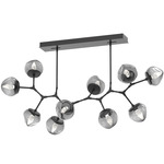 Luna Modern Branch Chandelier - Matte Black / Smoke Geo
