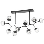 Luna Modern Branch Chandelier - Matte Black / Clear Zircon