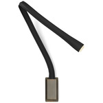 Flexiled Wall Reading Light - Satin Bronze / Black Leather