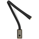 Flexiled Wall Reading Light - Satin Bronze / Black Leather