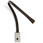 Flexiled Wall Reading Light - Satin Nickel / Dark Brown Leather