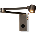 Manhattan Reading Swing Arm Wall Light - Satin Bronze / Bronze