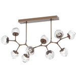 Luna Modern Branch Chandelier - Burnished Bronze / Clear Floret