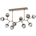 Luna Modern Branch Chandelier - Burnished Bronze / Smoke Floret