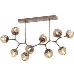 Luna Modern Branch Chandelier - Burnished Bronze / Bronze Geo