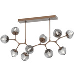 Luna Modern Branch Chandelier - Burnished Bronze / Smoke Geo