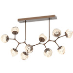Luna Modern Branch Chandelier - Burnished Bronze / Amber Zircon