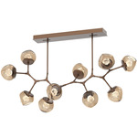 Luna Modern Branch Chandelier - Burnished Bronze / Bronze Zircon
