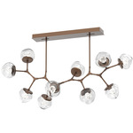 Luna Modern Branch Chandelier - Burnished Bronze / Clear Zircon