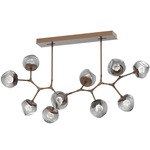 Luna Modern Branch Chandelier - Burnished Bronze / Smoke Zircon