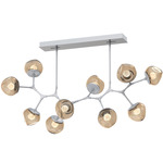 Luna Modern Branch Chandelier - Classic Silver / Bronze Floret