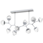 Luna Modern Branch Chandelier - Classic Silver / Clear Floret
