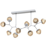 Luna Modern Branch Chandelier - Classic Silver / Bronze Zircon
