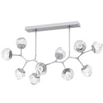 Luna Modern Branch Chandelier - Classic Silver / Clear Zircon