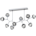 Luna Modern Branch Chandelier - Classic Silver / Smoke Zircon
