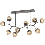 Luna Modern Branch Chandelier - Graphite / Bronze Floret