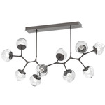 Luna Modern Branch Chandelier - Graphite / Clear Floret