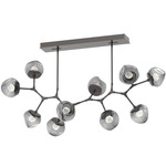 Luna Modern Branch Chandelier - Graphite / Smoke Floret