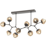 Luna Modern Branch Chandelier - Graphite / Bronze Geo
