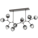 Luna Modern Branch Chandelier - Graphite / Smoke Geo