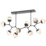 Luna Modern Branch Chandelier - Graphite / Amber Zircon