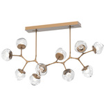 Luna Modern Branch Chandelier - Novel Brass / Clear Floret