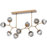 Luna Modern Branch Chandelier - Novel Brass / Smoke Floret