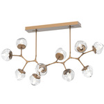 Luna Modern Branch Chandelier - Novel Brass / Clear Geo