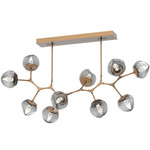 Luna Modern Branch Chandelier - Novel Brass / Smoke Geo