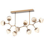 Luna Modern Branch Chandelier - Novel Brass / Amber Zircon