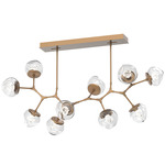 Luna Modern Branch Chandelier - Novel Brass / Clear Zircon